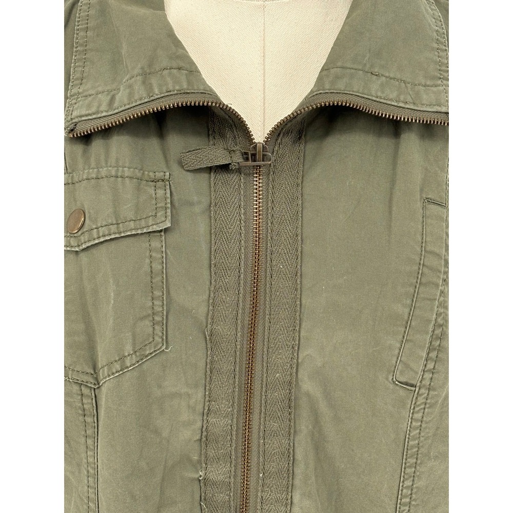 Ashley Outerwear Utility Field Jacket Olive Green Full Zip Roll Tab Large - Picture 6 of 9
